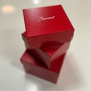 Baccarat Luxurious Red Boxes. 3 pieces